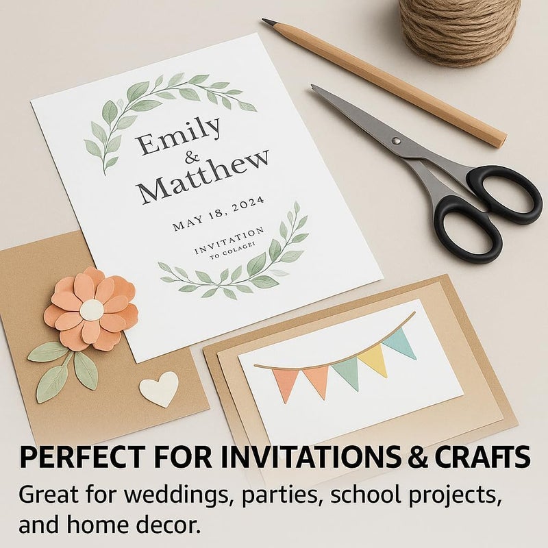 WritePads Veritas Extra Heavyweight White Cardstock 8.5 x 11”, 130lb/300gsm Thick 14pt Cover Card Stock, 50 Sheets, Made in USA, for Invitations, Certificates, Greeting Cards, Covers & Presentation Projects - Image 4